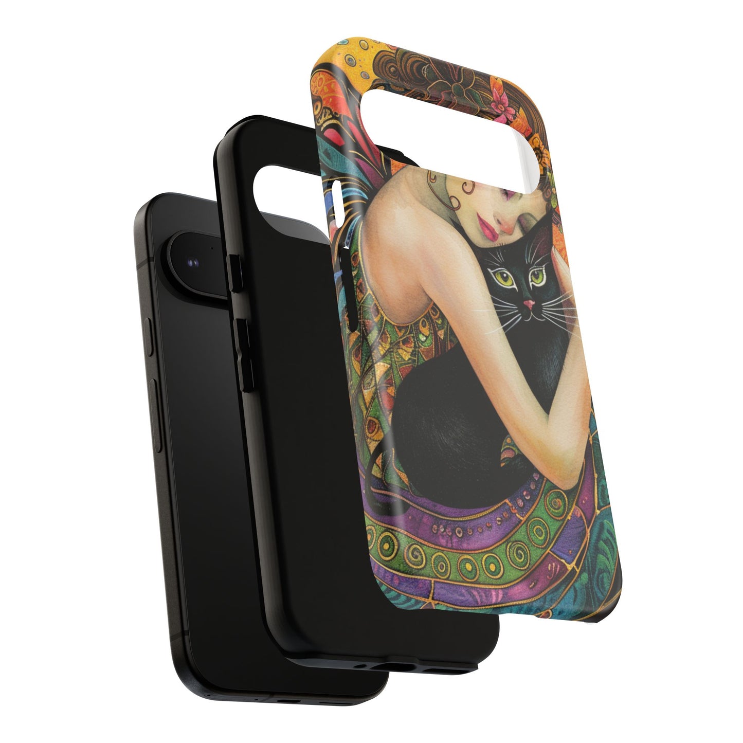 Colorful Art Phone Case with Cat and Fairy Design, Phone Cover Gift for Cat Lovers, Unique Floral Case, Magical Design, Vibrant Phone [...]