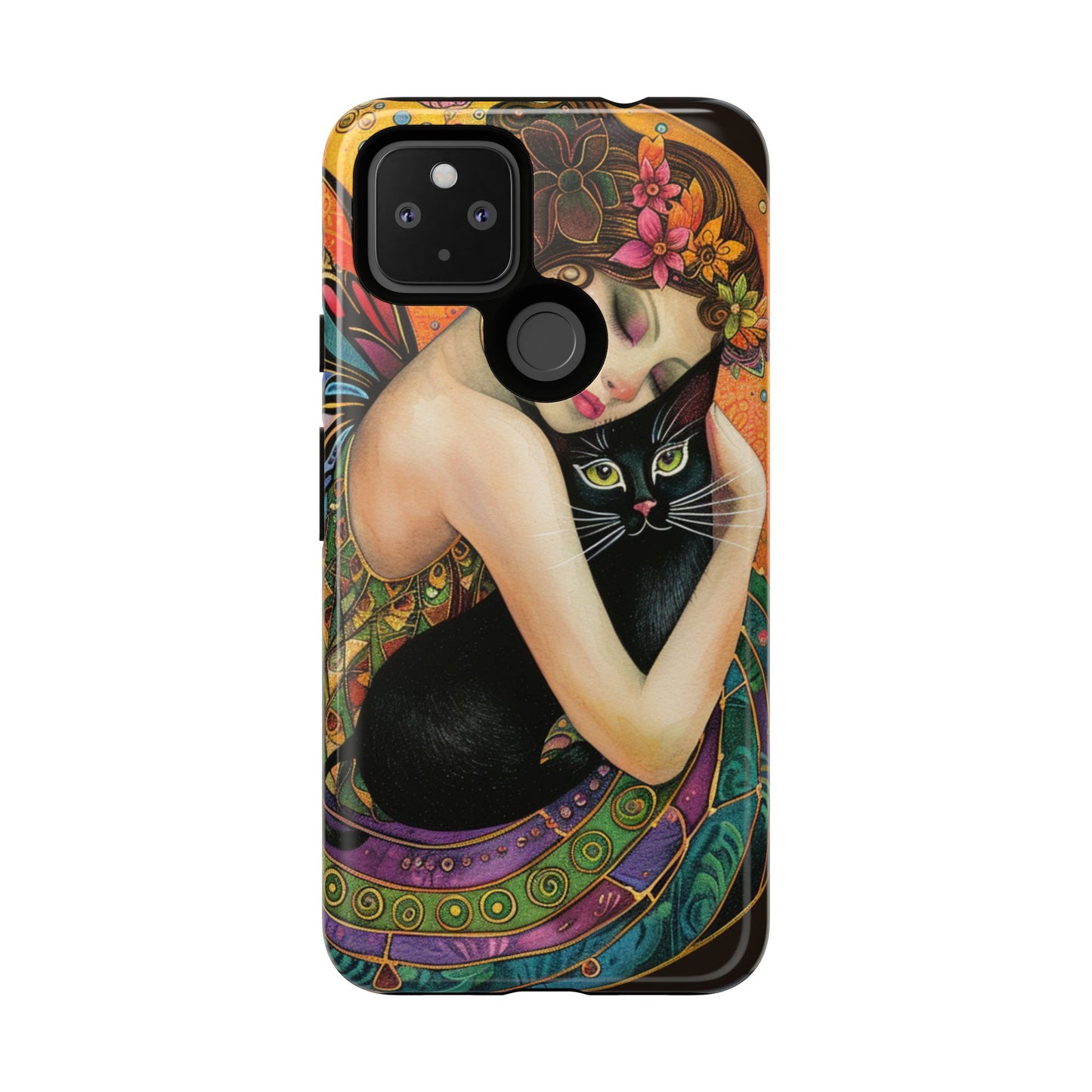 Colorful Art Phone Case with Cat and Fairy Design, Phone Cover Gift for Cat Lovers, Unique Floral Case, Magical Design, Vibrant Phone [...]