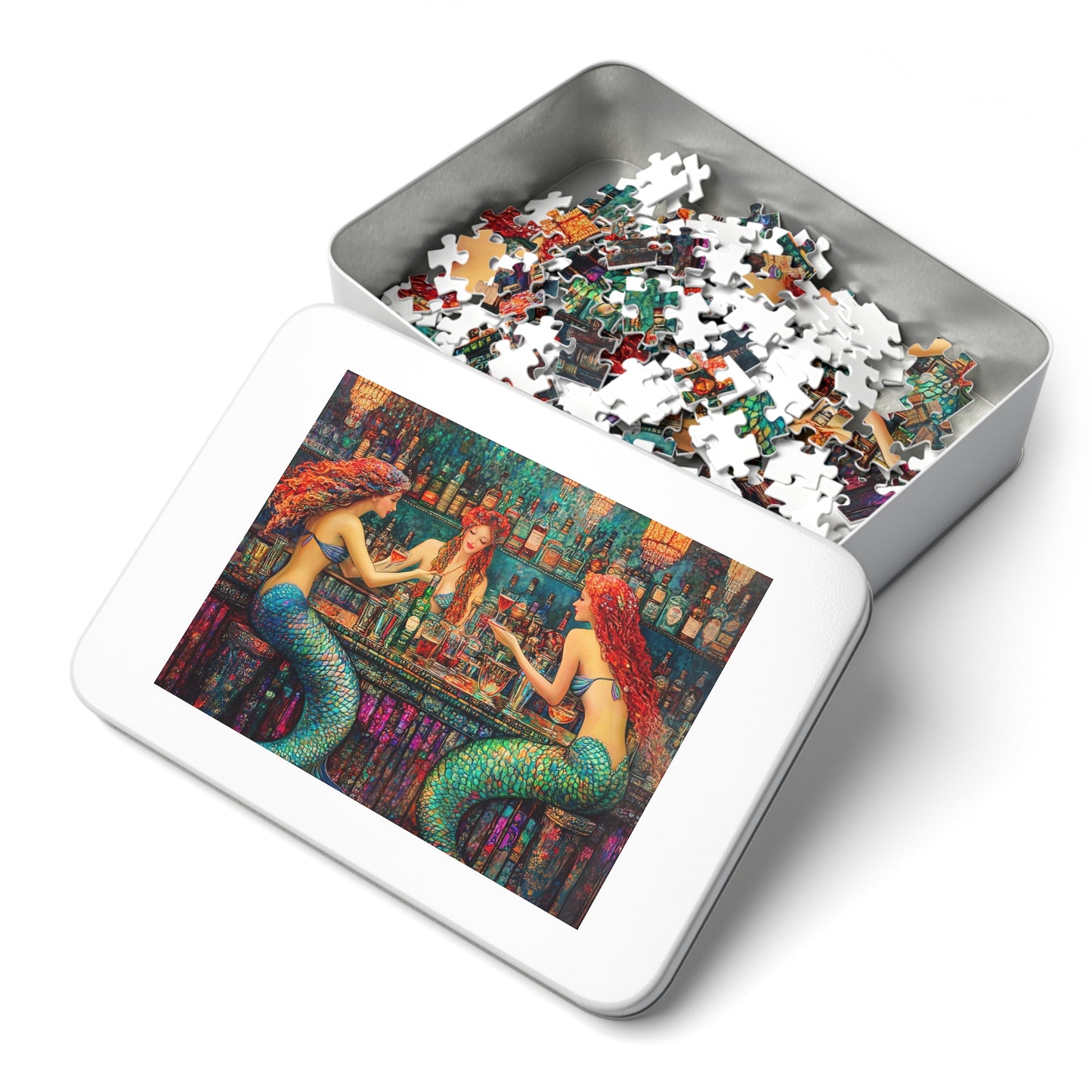 Mermaid Bar Gift Store Jigsaw Puzzle | 500-Piece Puzzle with Tin