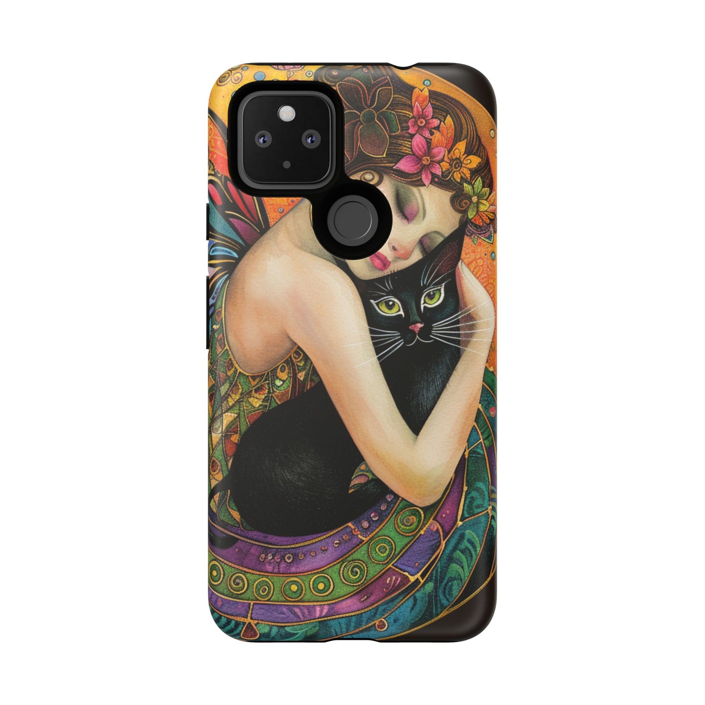 Colorful Art Phone Case with Cat and Fairy Design, Phone Cover Gift for Cat Lovers, Unique Floral Case, Magical Design, Vibrant Phone [...]