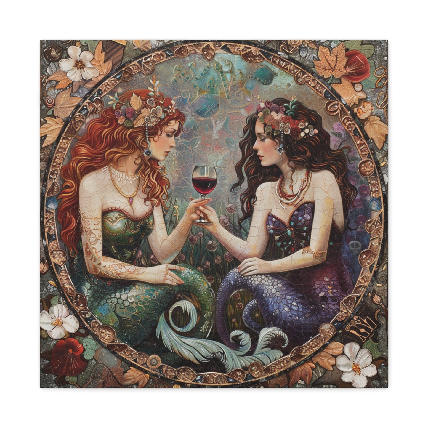 Mermaid in Paris Canvas Print, Mermaid Lovers, Mermaid Gift, Girlfriend Gift, Mermaid Canvas, Choose Your Size Canvas Options