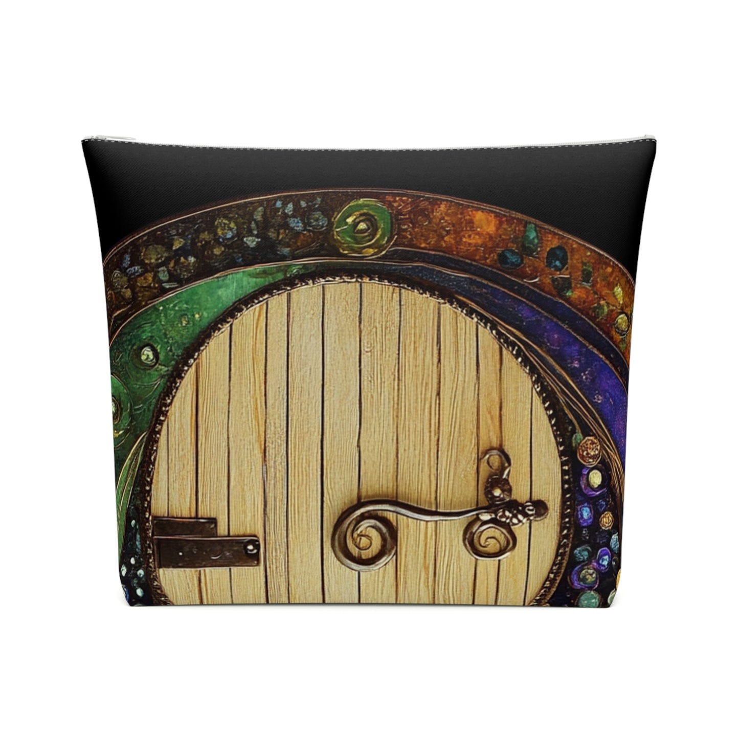 Fairy Door Whimsical Cotton Cosmetic Bag, Stylish Makeup Pouch, Unique Travel Organizer, Gift for Friends, Boho Accessories for Women