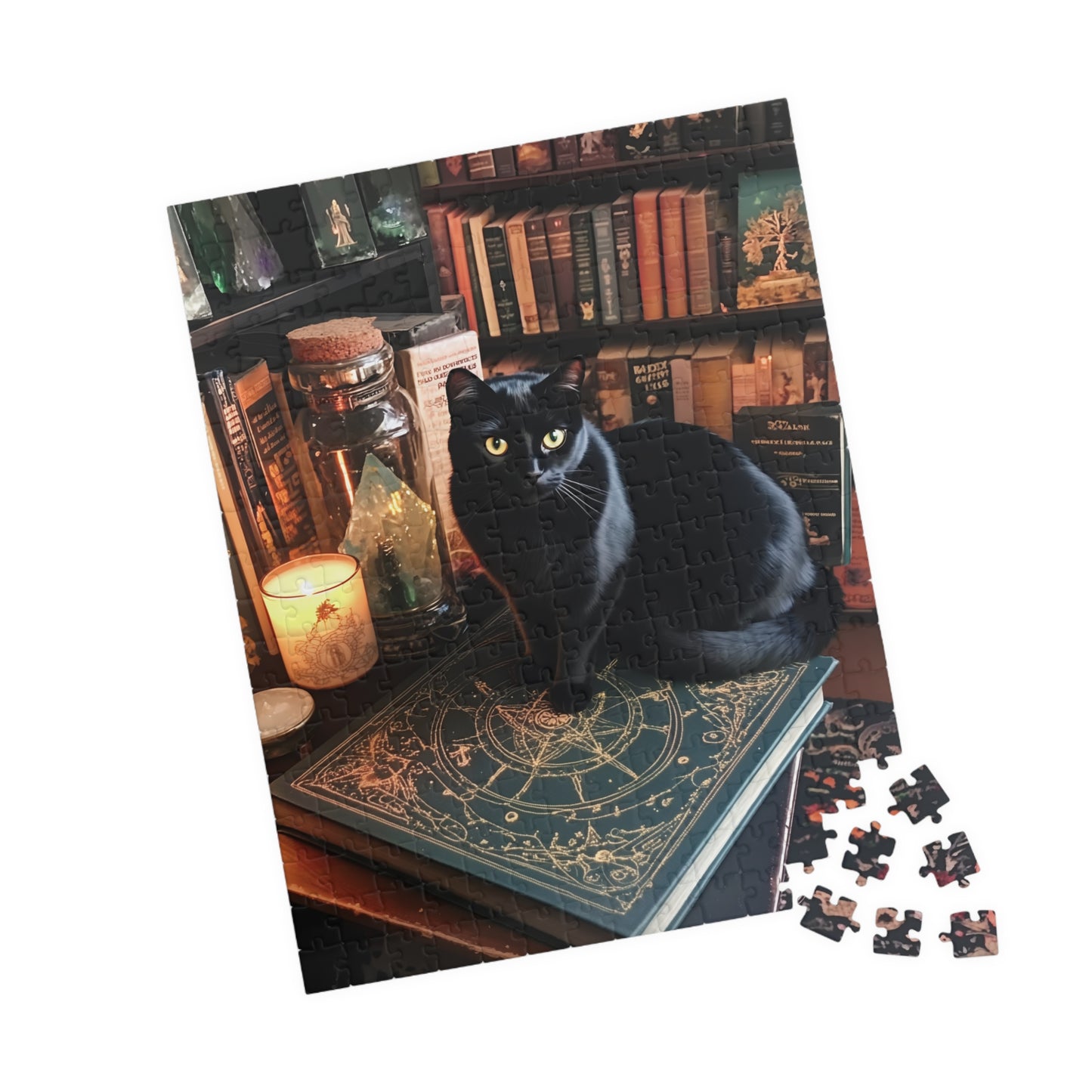 Black Cat on Book Puzzle | Jigsaw Puzzle 520 Piece