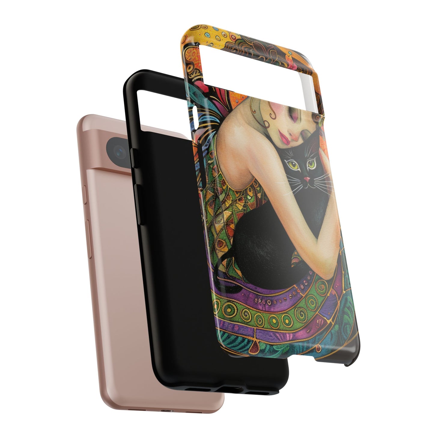 Colorful Art Phone Case with Cat and Fairy Design, Phone Cover Gift for Cat Lovers, Unique Floral Case, Magical Design, Vibrant Phone [...]