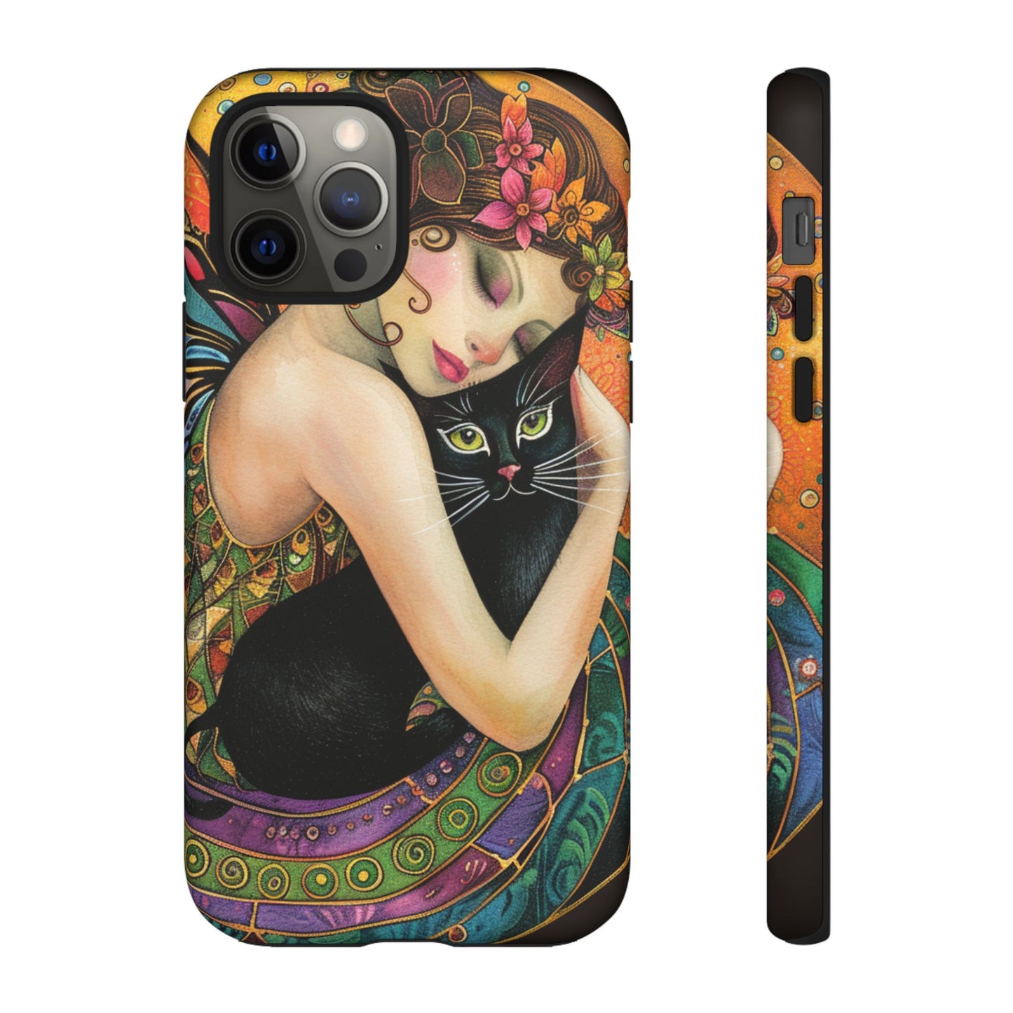 Colorful Art Phone Case with Cat and Fairy Design, Phone Cover Gift for Cat Lovers, Unique Floral Case, Magical Design, Vibrant Phone [...]