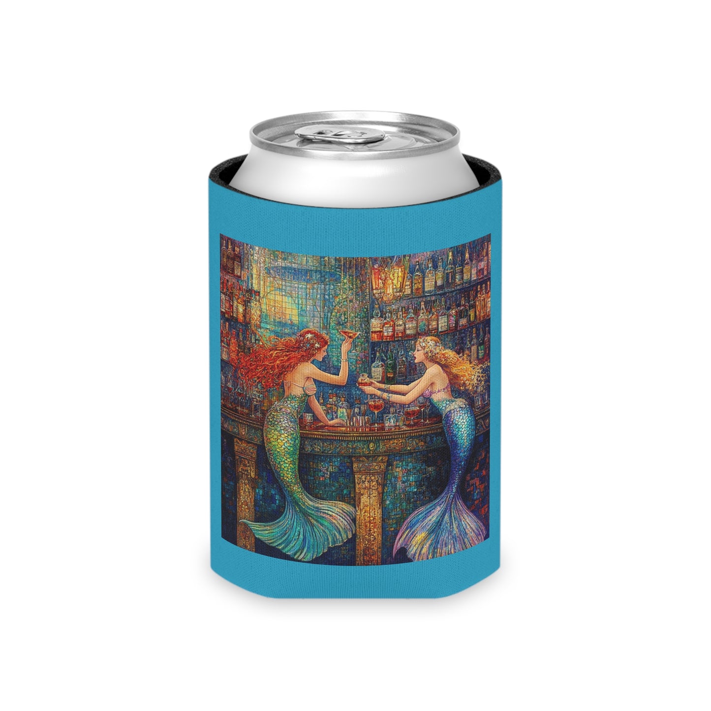 Mermaid "Barmaids" Can Cooler, Vibrant Drink Insulator, Summer Barbecue Essential, Fun Beach Party Accessory