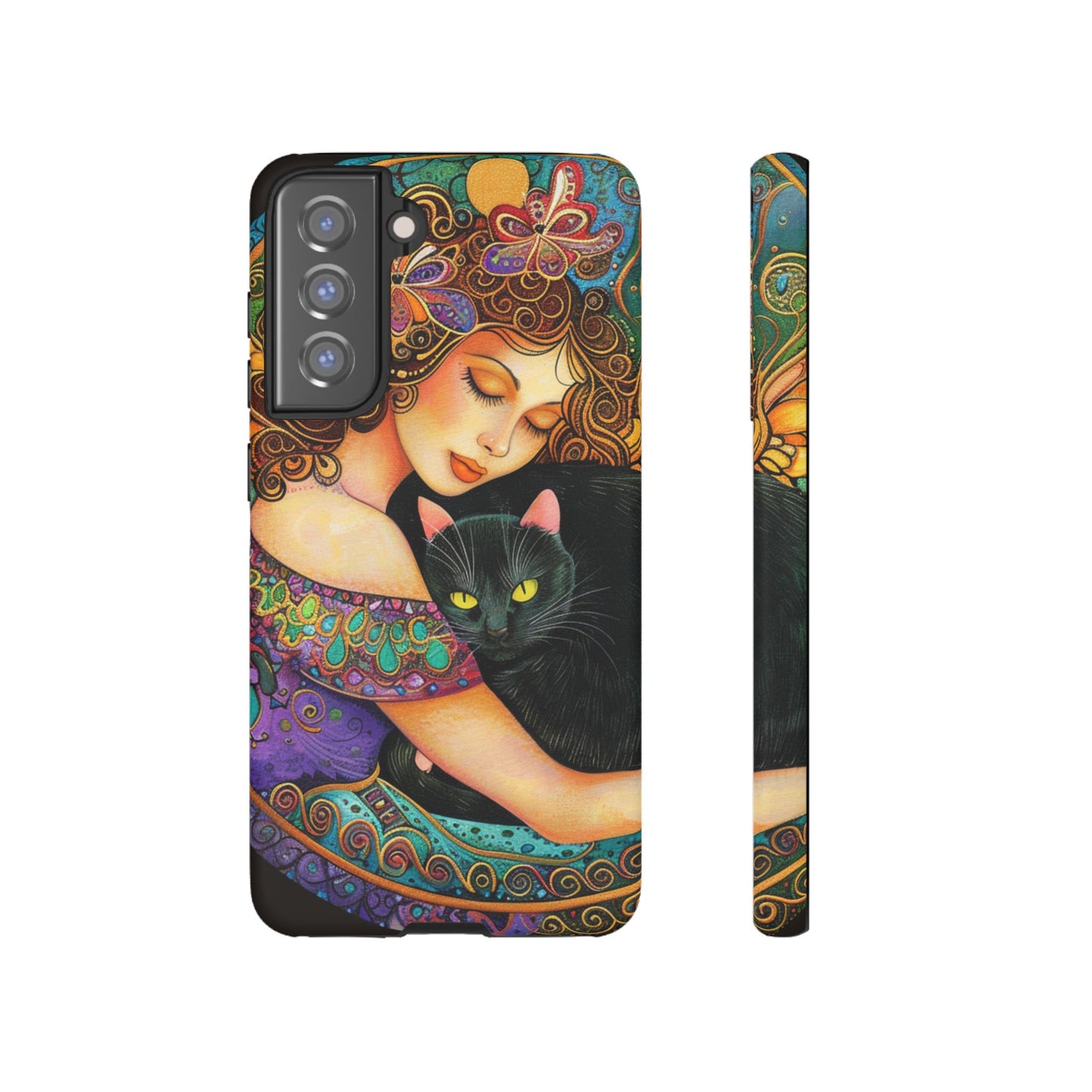 Colorful Cat Art Phone Case, Tough Phone Cover for Cat Lovers, Gift for Pet Owners, Artistic Mobile Case, Cute Cat Design
