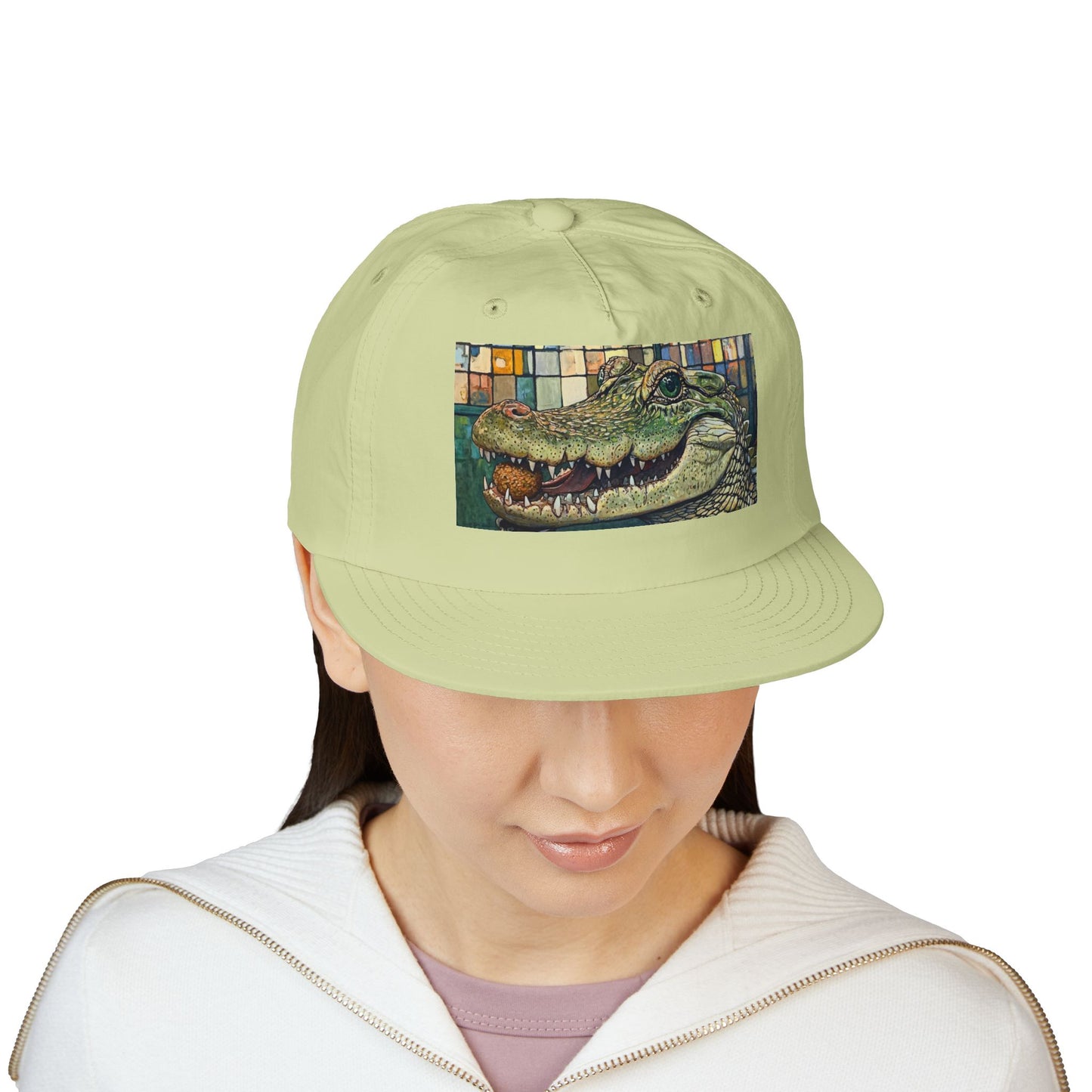 Alligator Bites Surf Cap, Beach Hat, Summer Accessory, Cute Gift, Outdoor Recreation, Unique Beach Style