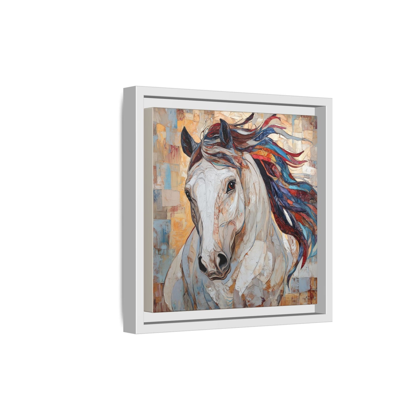 Colorful Mane Horse Matte Canvas Framed | Equine Wall Art