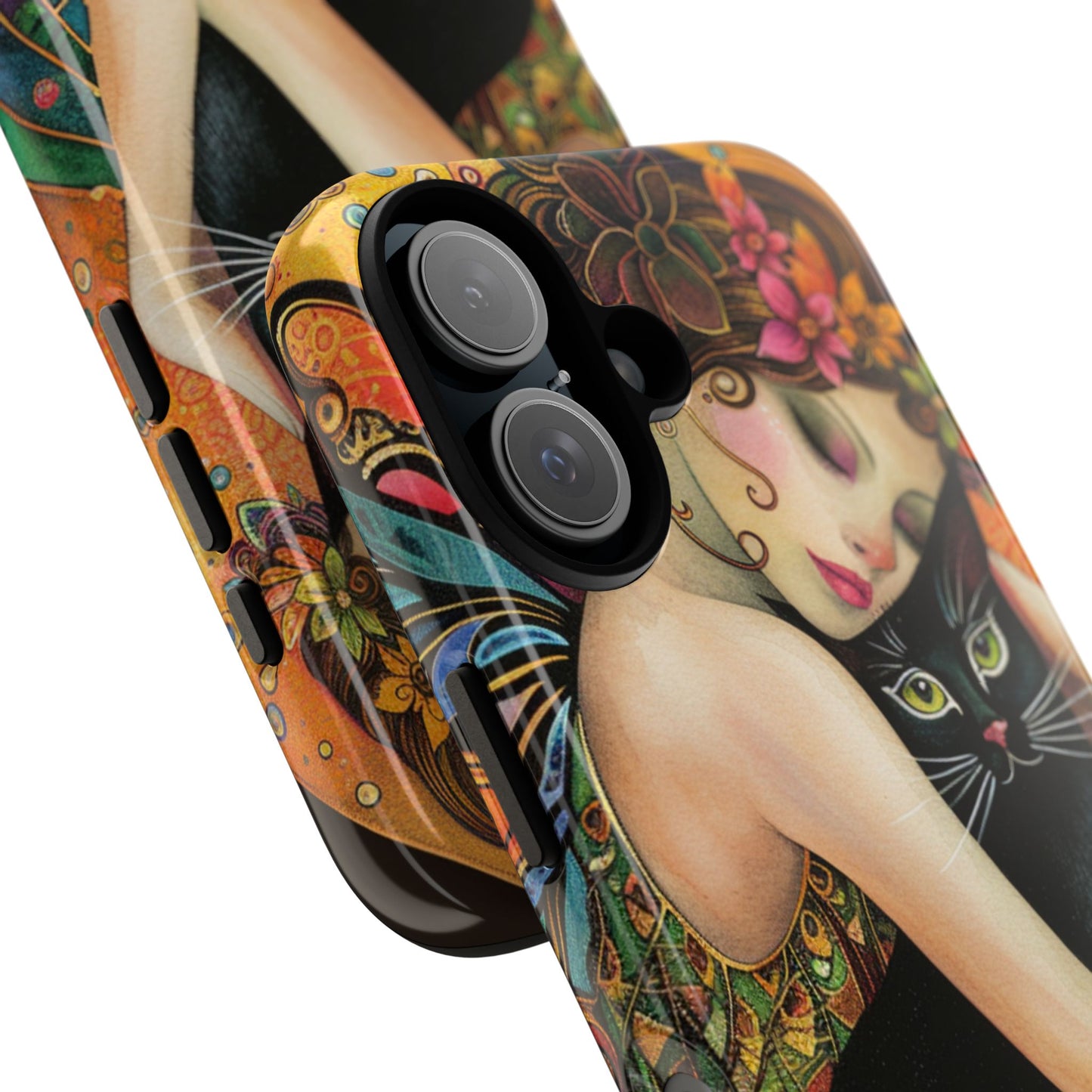 Colorful Art Phone Case with Cat and Fairy Design, Phone Cover Gift for Cat Lovers, Unique Floral Case, Magical Design, Vibrant Phone [...]