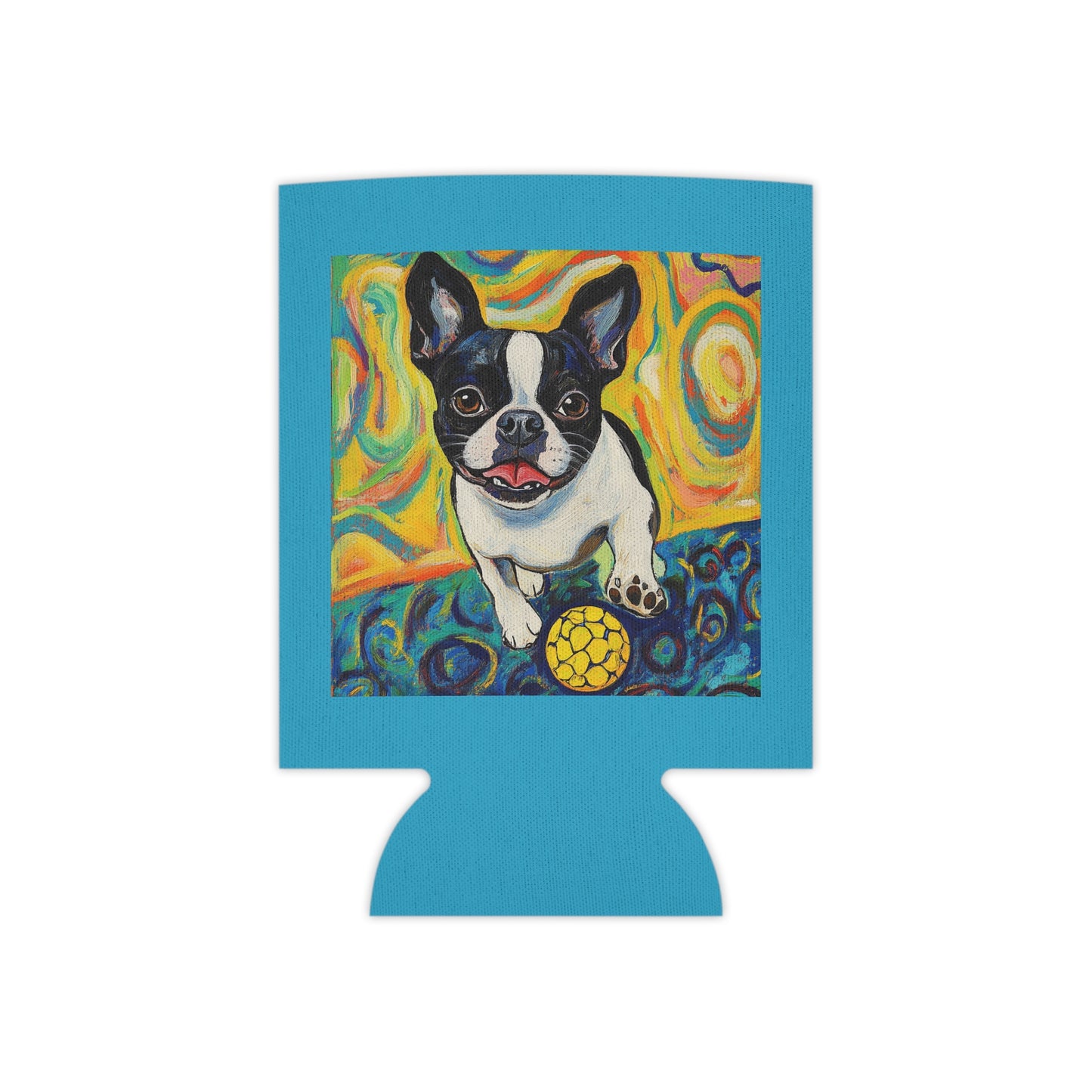 Boston Terrier Can Cooler featuring Playful Dog, Fun Party Drink Sleeve, Pet Lover Gift, Summer BBQ Essential, Vibrant Beer Holder