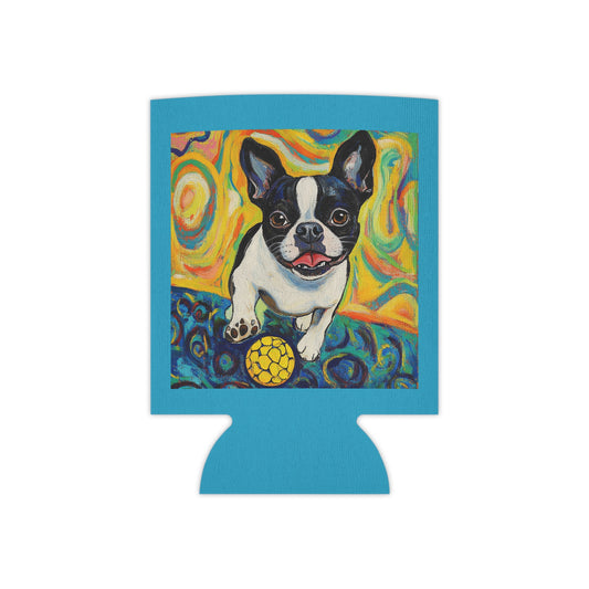 Boston Terrier Can Cooler featuring Playful Dog, Fun Party Drink Sleeve, Pet Lover Gift, Summer BBQ Essential, Vibrant Beer Holder