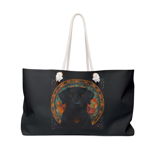 Black Labrador Weekender Bag, Pet Lover Tote, Travel Gym Bag, Weekend Getaway, Dog Lover Gift, Stylish Travel Accessible