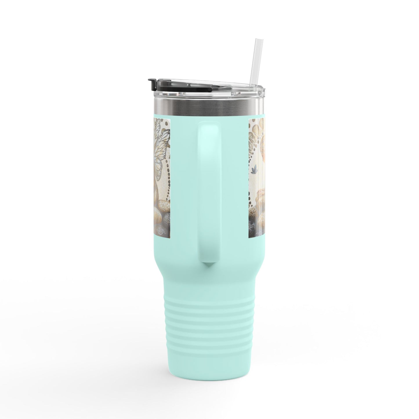 Good Fortune Stone Fairy Travel Mug, 40oz | Insulated Coffee Cup | Gifts for Nature Lovers | Boho Decor | Relaxation Gift
