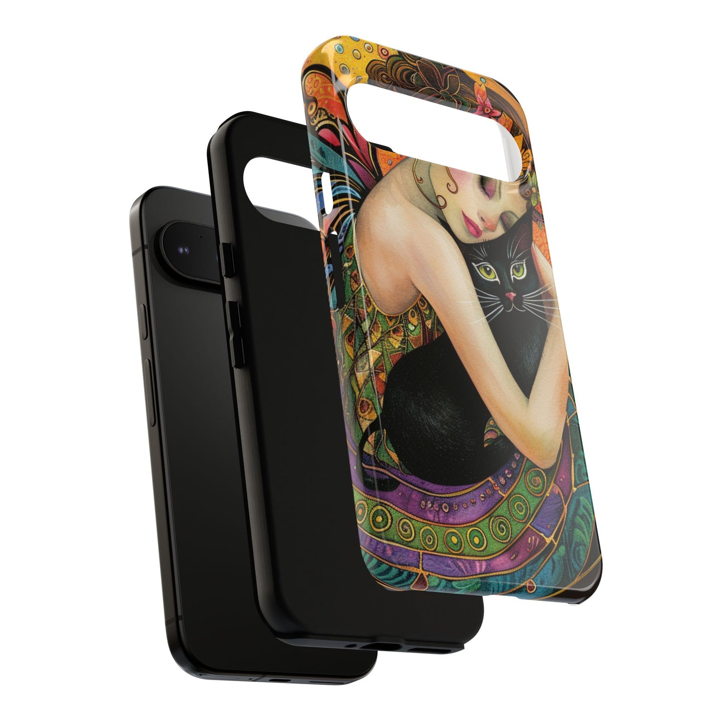 Colorful Art Phone Case with Cat and Fairy Design, Phone Cover Gift for Cat Lovers, Unique Floral Case, Magical Design, Vibrant Phone [...]