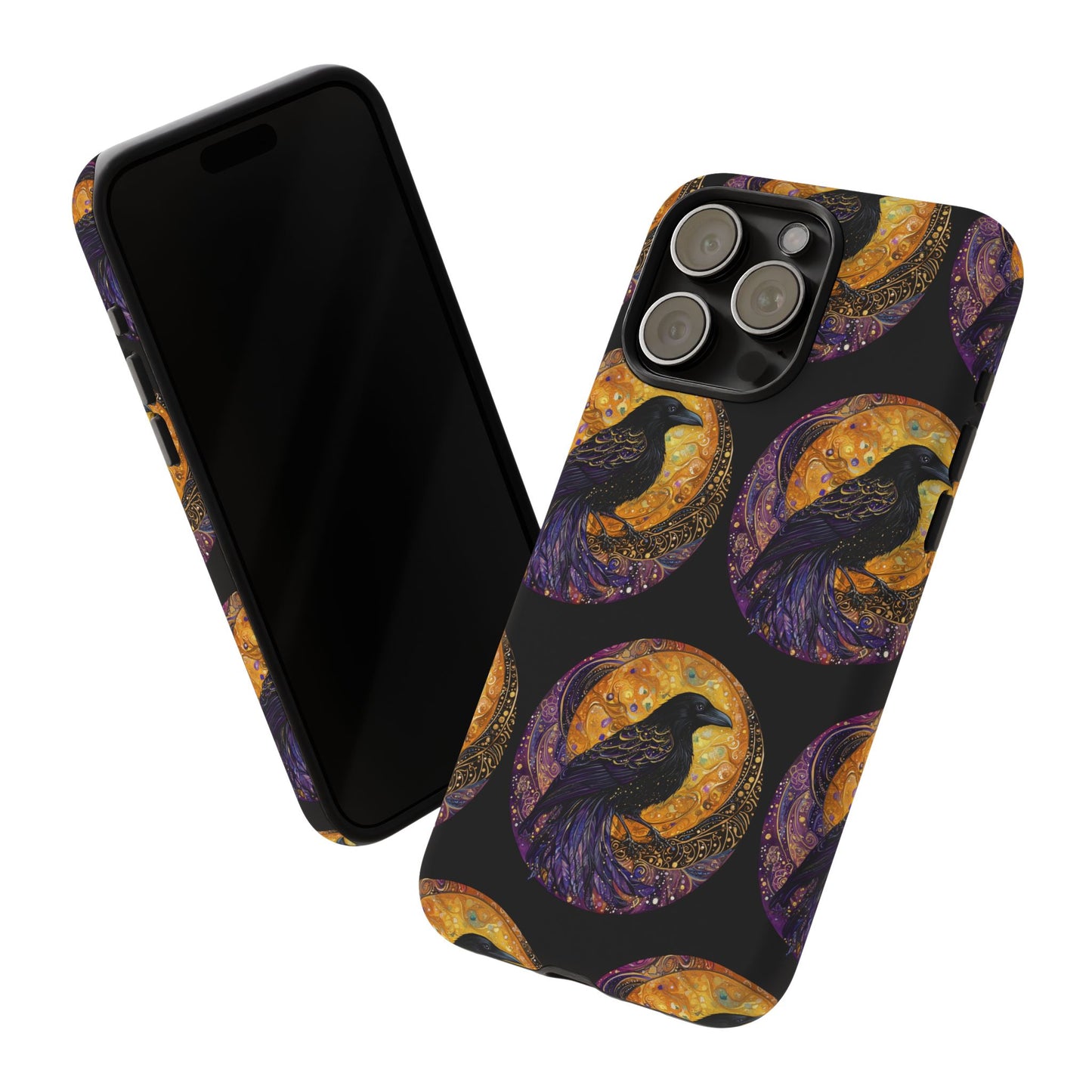 Raven Celestial Phone Case, Astrological Gift, Bird Lover Accessory, Tough Phone Cover, Gothic Aesthetic, Halloween Tech Decor