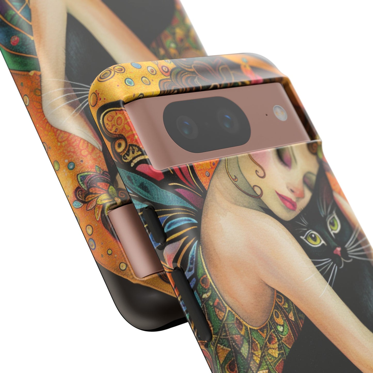 Colorful Art Phone Case with Cat and Fairy Design, Phone Cover Gift for Cat Lovers, Unique Floral Case, Magical Design, Vibrant Phone [...]