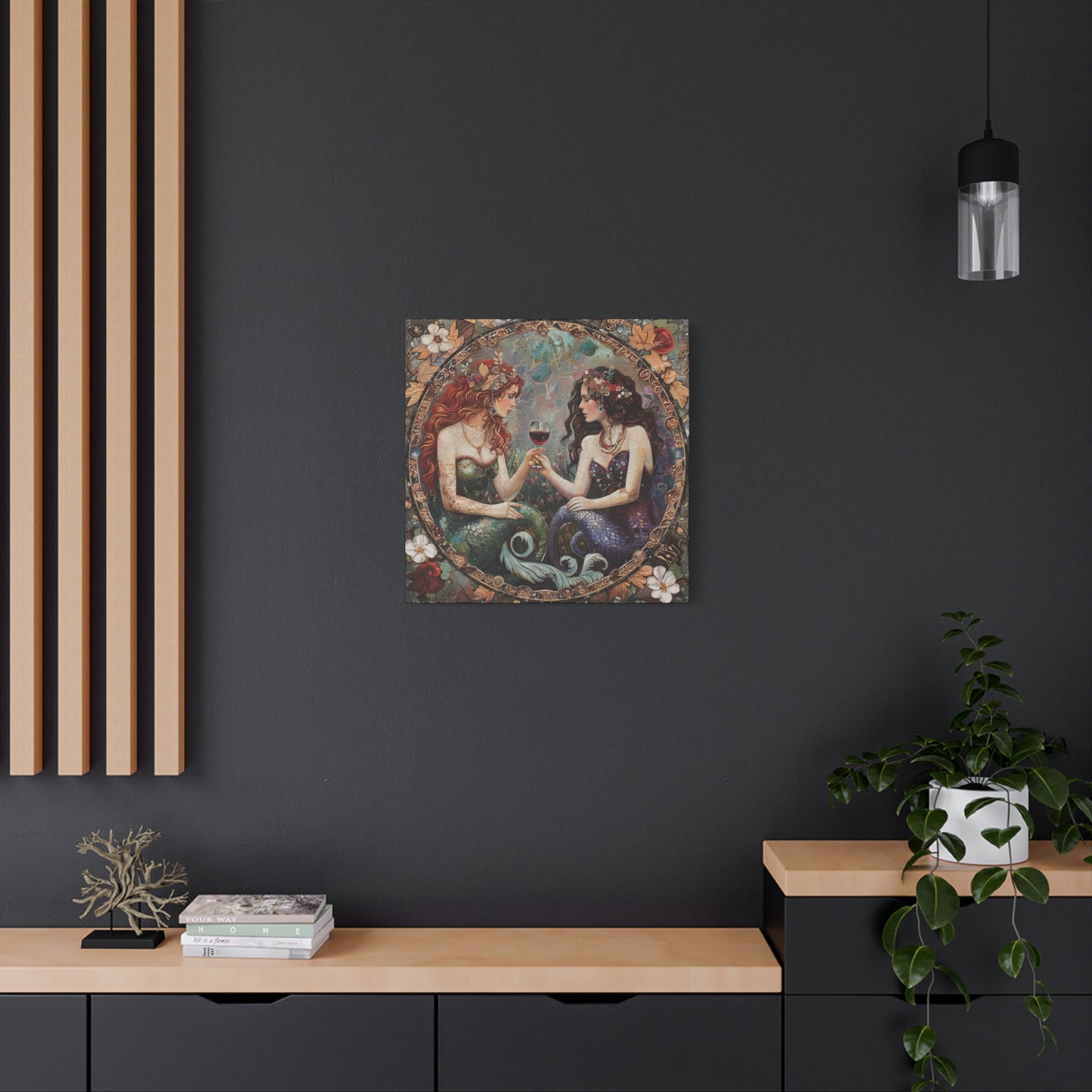 Mermaid in Paris Canvas Print, Mermaid Lovers, Mermaid Gift, Girlfriend Gift, Mermaid Canvas, Choose Your Size Canvas Options
