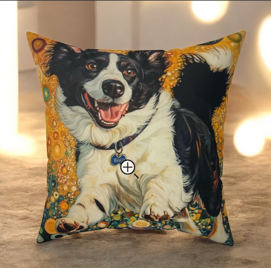 Pickleball Border Collie Pillow | Faux Suede Square Pillow