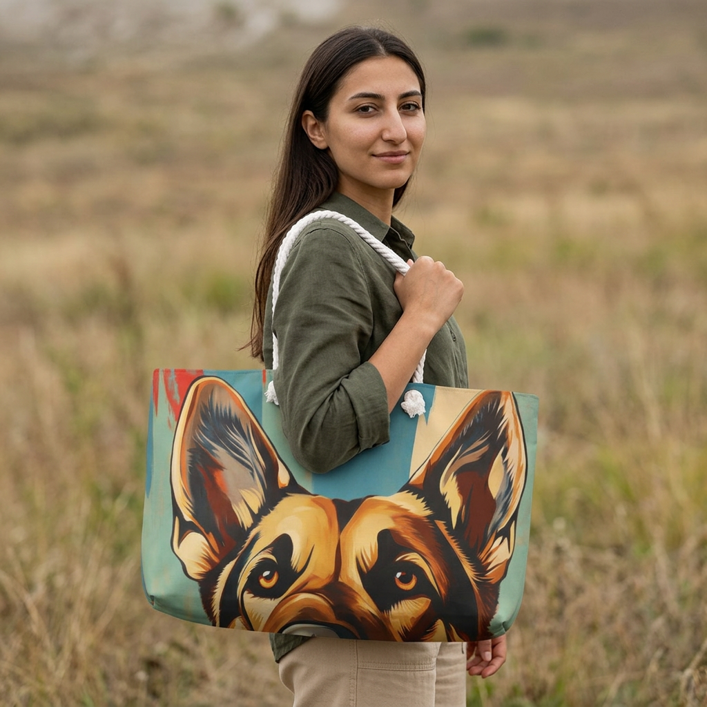German Shepherd Weekender Bag Pop Art Dog Travel Tote for Pet Lovers