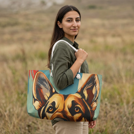 German Shepherd Weekender Bag Pop Art Dog Travel Tote for Pet Lovers