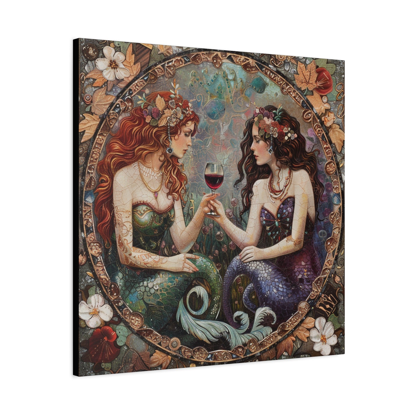 Mermaid in Paris Canvas Print, Mermaid Lovers, Mermaid Gift, Girlfriend Gift, Mermaid Canvas, Choose Your Size Canvas Options