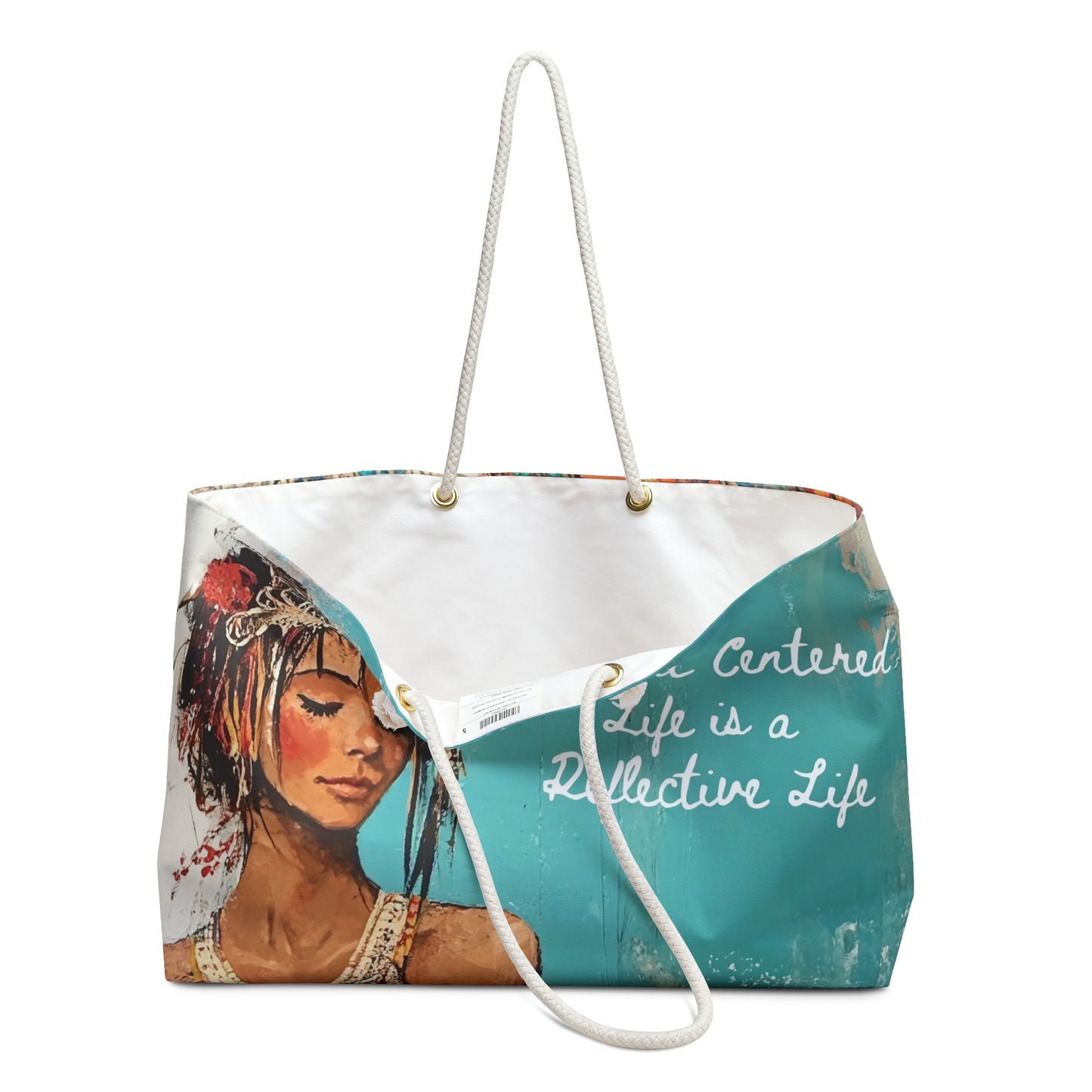 Heart Centered Life Weekender Bag | Boho Woman Art Tote