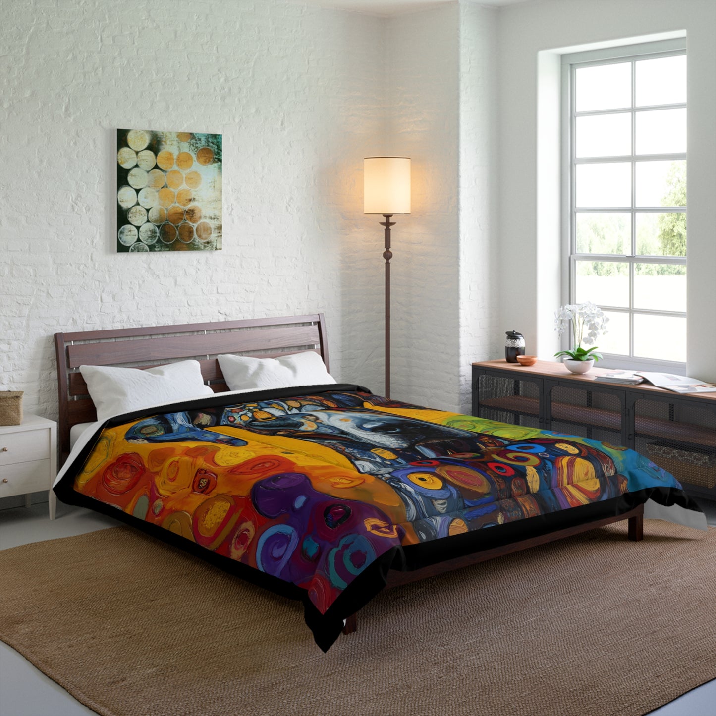 Colorful Abstract Great Dane Comforter | Dog Art Bedding, Modern Pop Art