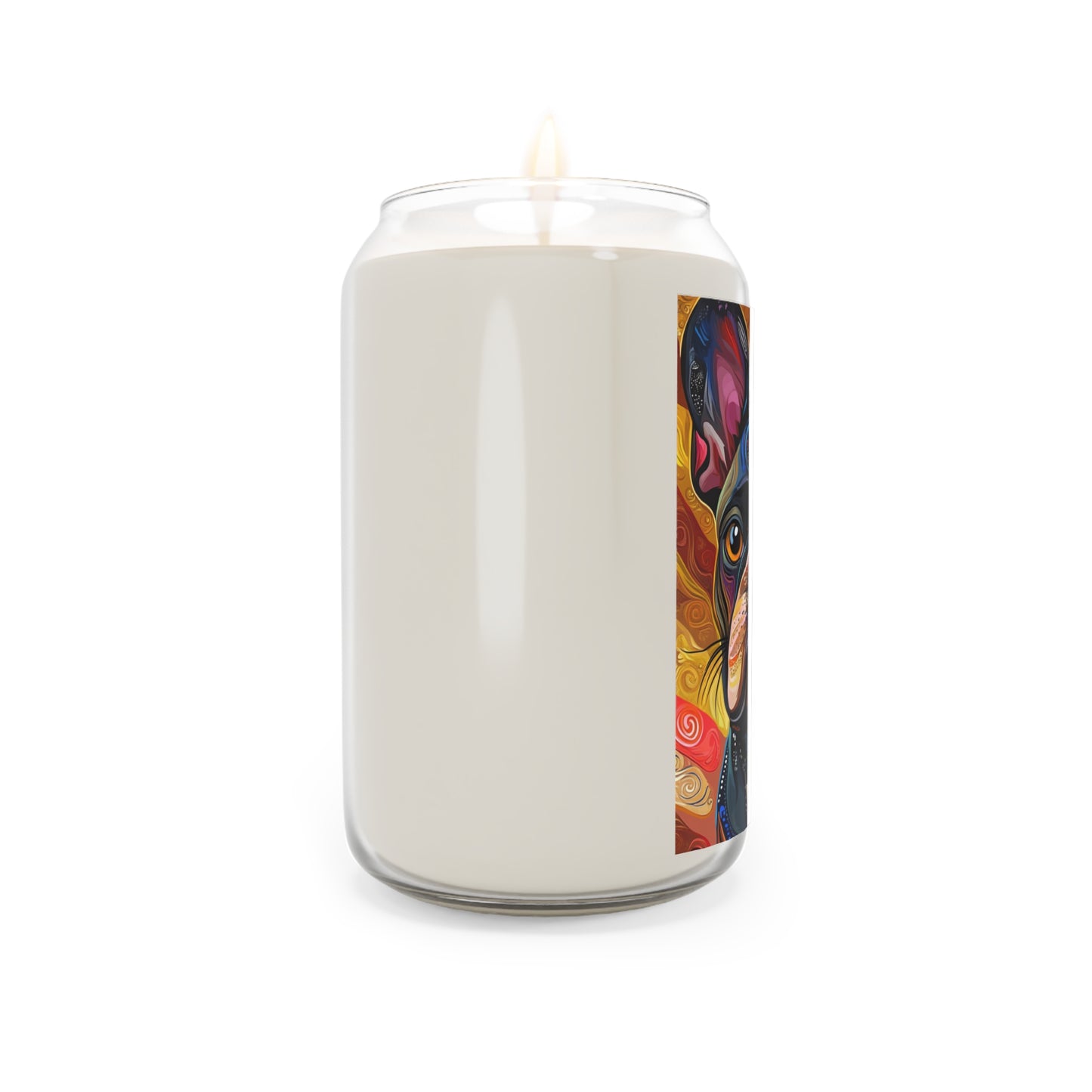 Colorful French Bulldog Art Candle | Soy Candle