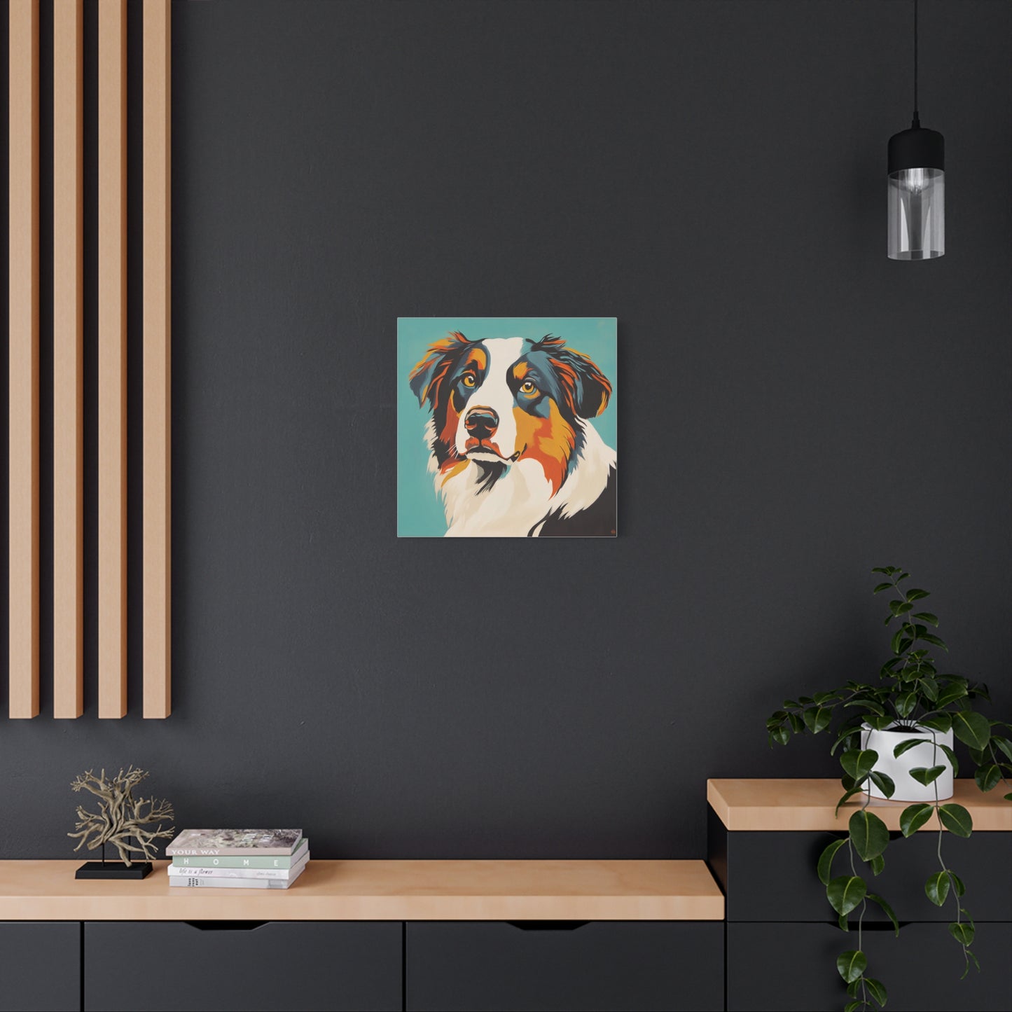 Mid Century Modern Aussie Canvas Wall Art, Home Decor, Pet Lover Gift, Dog Art, Animal Lover Decor