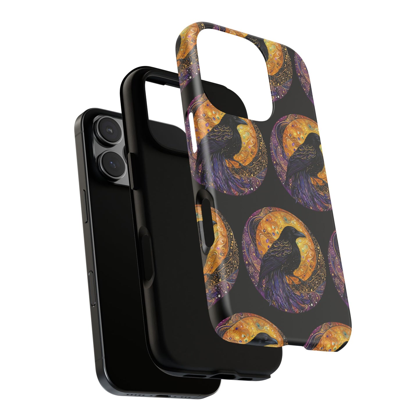 Raven Celestial Phone Case, Astrological Gift, Bird Lover Accessory, Tough Phone Cover, Gothic Aesthetic, Halloween Tech Decor