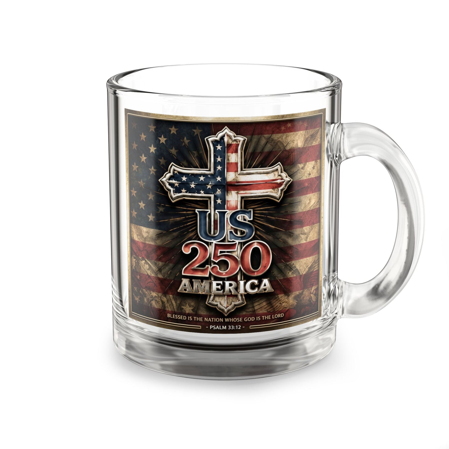 US 250 America Cross Flag Mug  10oz