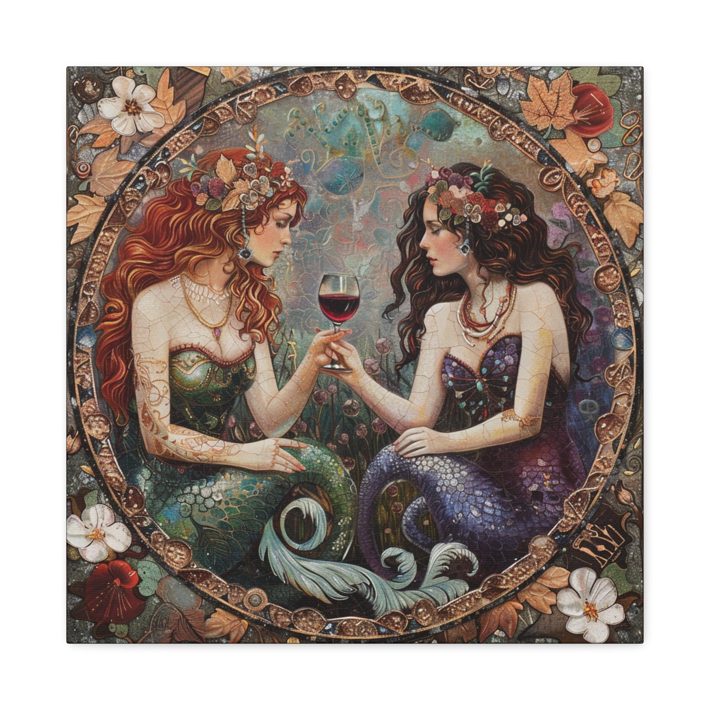 Mermaid in Paris Canvas Print, Mermaid Lovers, Mermaid Gift, Girlfriend Gift, Mermaid Canvas, Choose Your Size Canvas Options