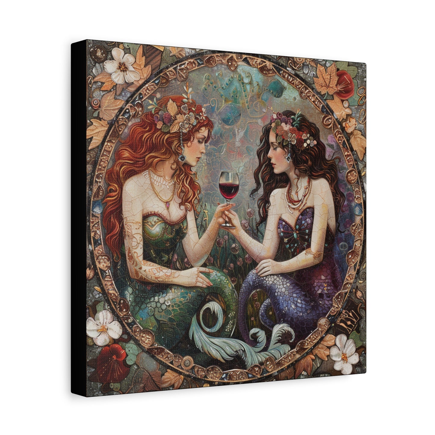 Mermaid in Paris Canvas Print, Mermaid Lovers, Mermaid Gift, Girlfriend Gift, Mermaid Canvas, Choose Your Size Canvas Options