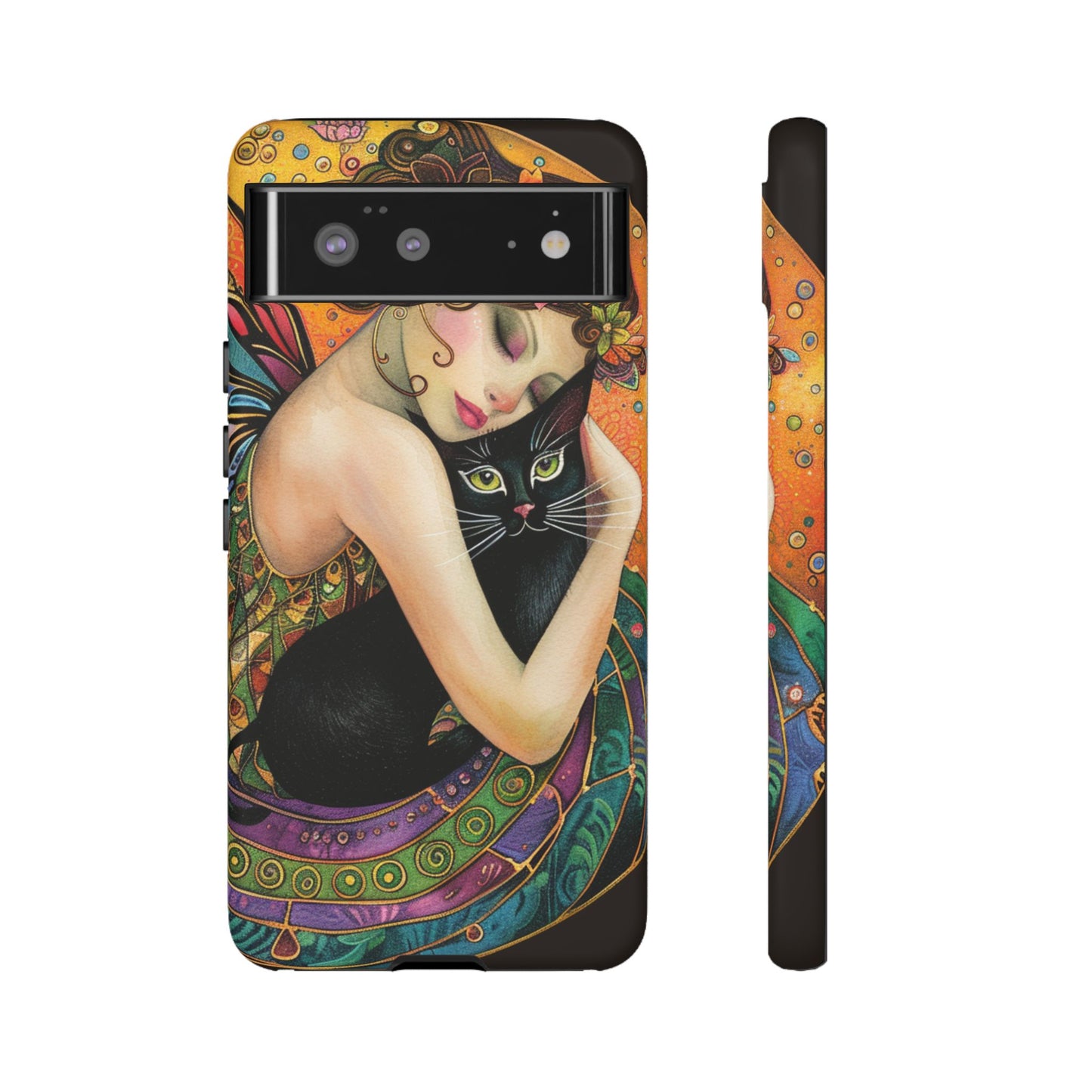 Colorful Art Phone Case with Cat and Fairy Design, Phone Cover Gift for Cat Lovers, Unique Floral Case, Magical Design, Vibrant Phone [...]