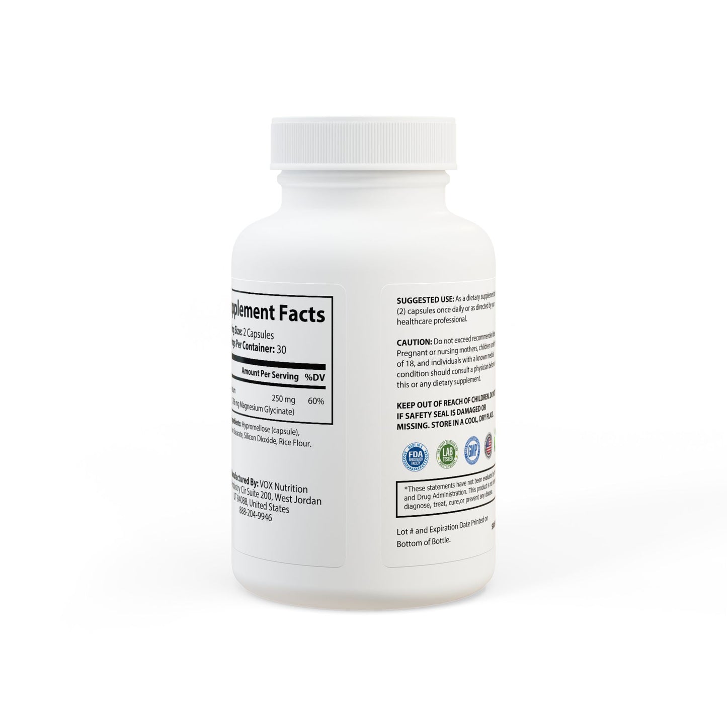 Magnesium Glycinate Supplement (60 Capsules) Year of The Fire Horse Illustration