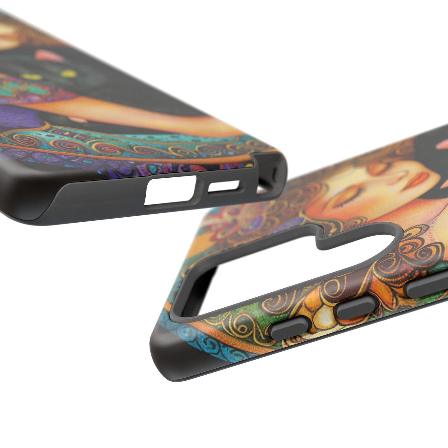 Colorful Cat Art Phone Case, Tough Phone Cover for Cat Lovers, Gift for Pet Owners, Artistic Mobile Case, Cute Cat Design