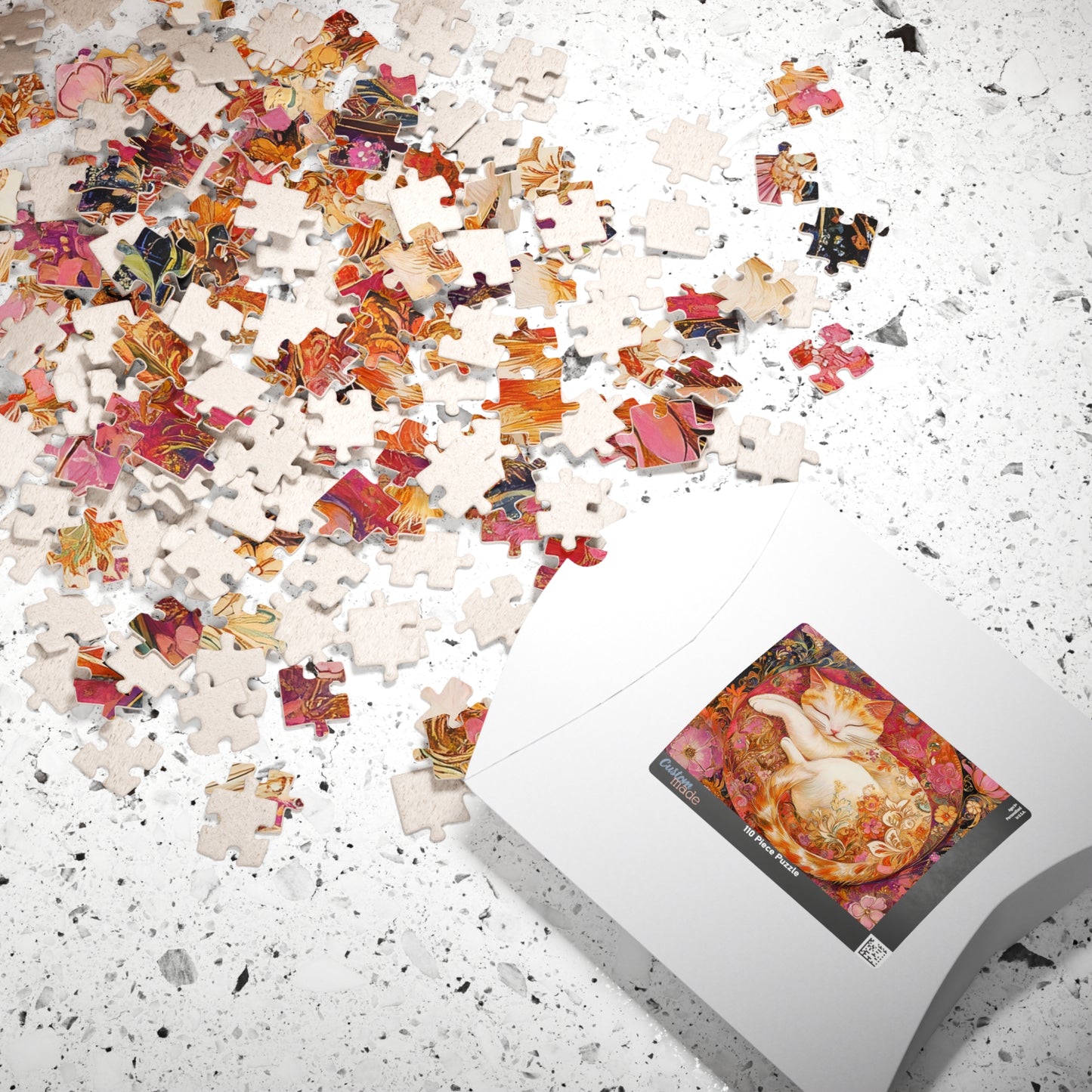 Art Nouveau Sleeping Floral Cat Puzzle | 252-1014 Piece Jigsaw