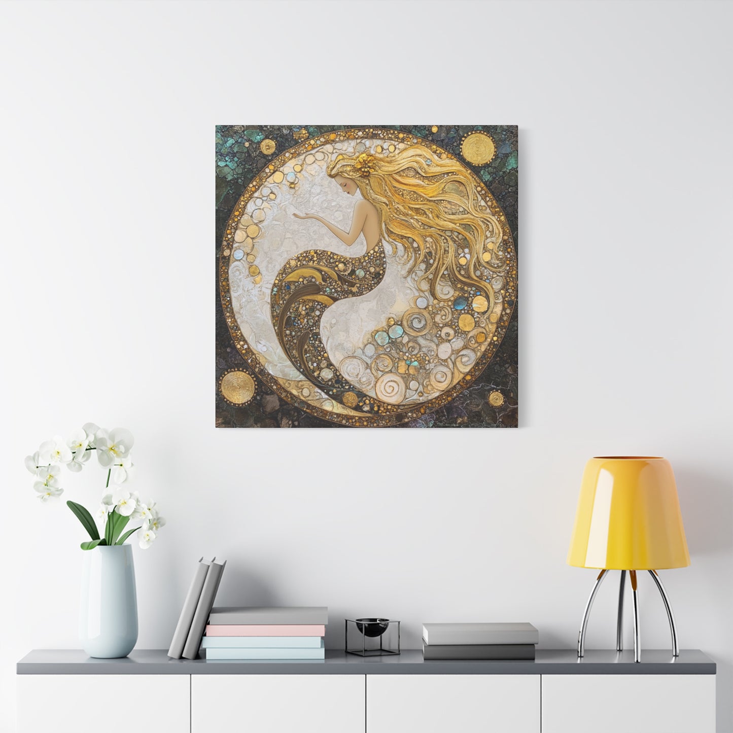 Artistic Mermaid Canvas Wall Art, Coastal Decor, Beach House Wall Art, Home Decoration, Unique Gift for Sea Lovers