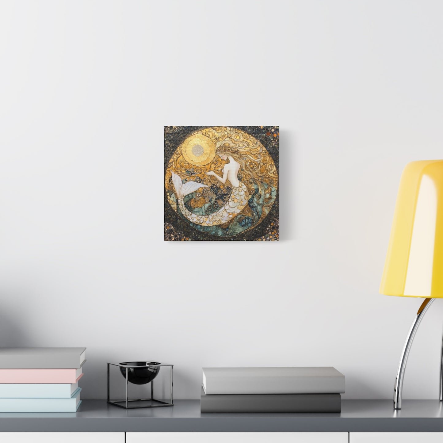 Elegant Mermaid Wall Art - Stretched Matte Canvas, Nautical Decor, Ocean Lover Gift, Home Decoration, Unique Mermaid Artwork