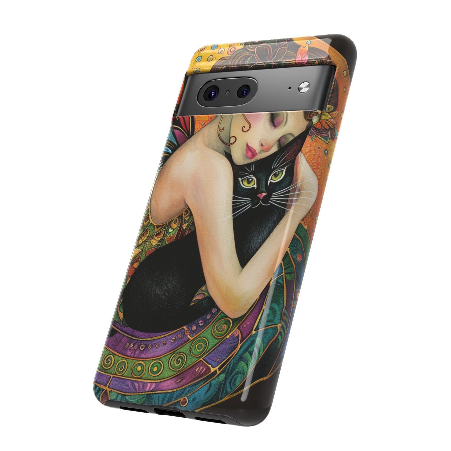 Colorful Art Phone Case with Cat and Fairy Design, Phone Cover Gift for Cat Lovers, Unique Floral Case, Magical Design, Vibrant Phone [...]