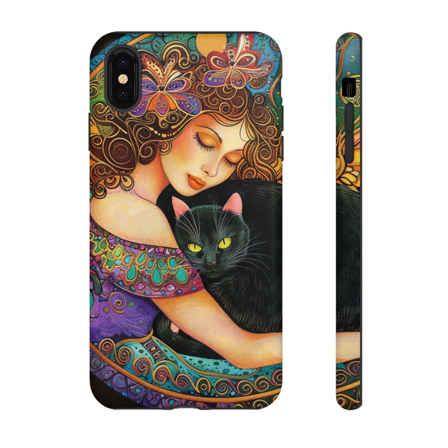 Colorful Cat Art Phone Case, Tough Phone Cover for Cat Lovers, Gift for Pet Owners, Artistic Mobile Case, Cute Cat Design