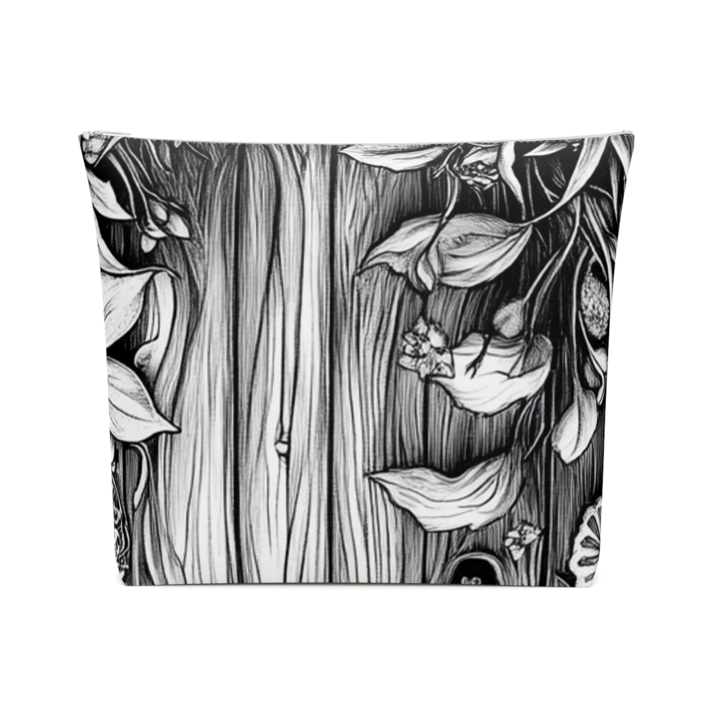 Fairy Door Cotton Cosmetic Bag, Floral Makeup Pouch, Gift for Her, Earthy Storage Bag, Travel Toiletry Organizer, Eco-Friendly
