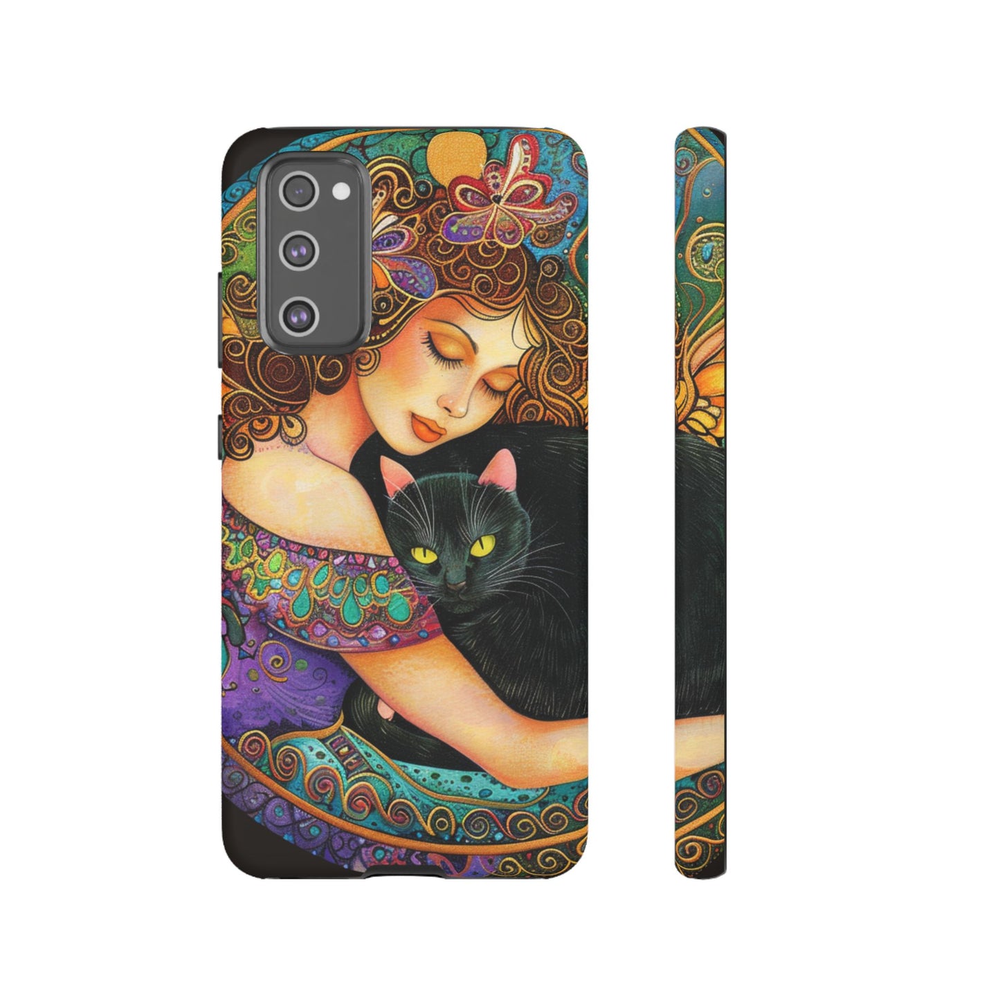Colorful Cat Art Phone Case, Tough Phone Cover for Cat Lovers, Gift for Pet Owners, Artistic Mobile Case, Cute Cat Design