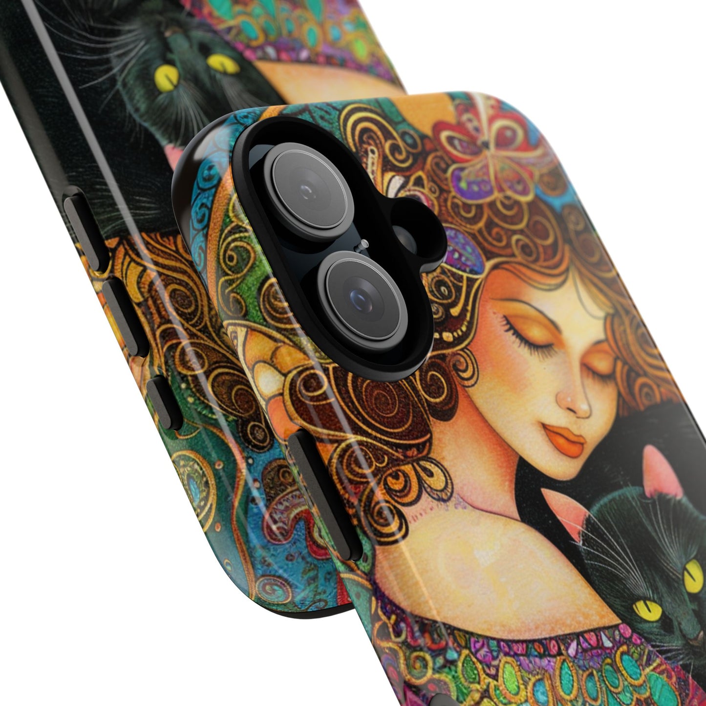 Colorful Cat Art Phone Case, Tough Phone Cover for Cat Lovers, Gift for Pet Owners, Artistic Mobile Case, Cute Cat Design