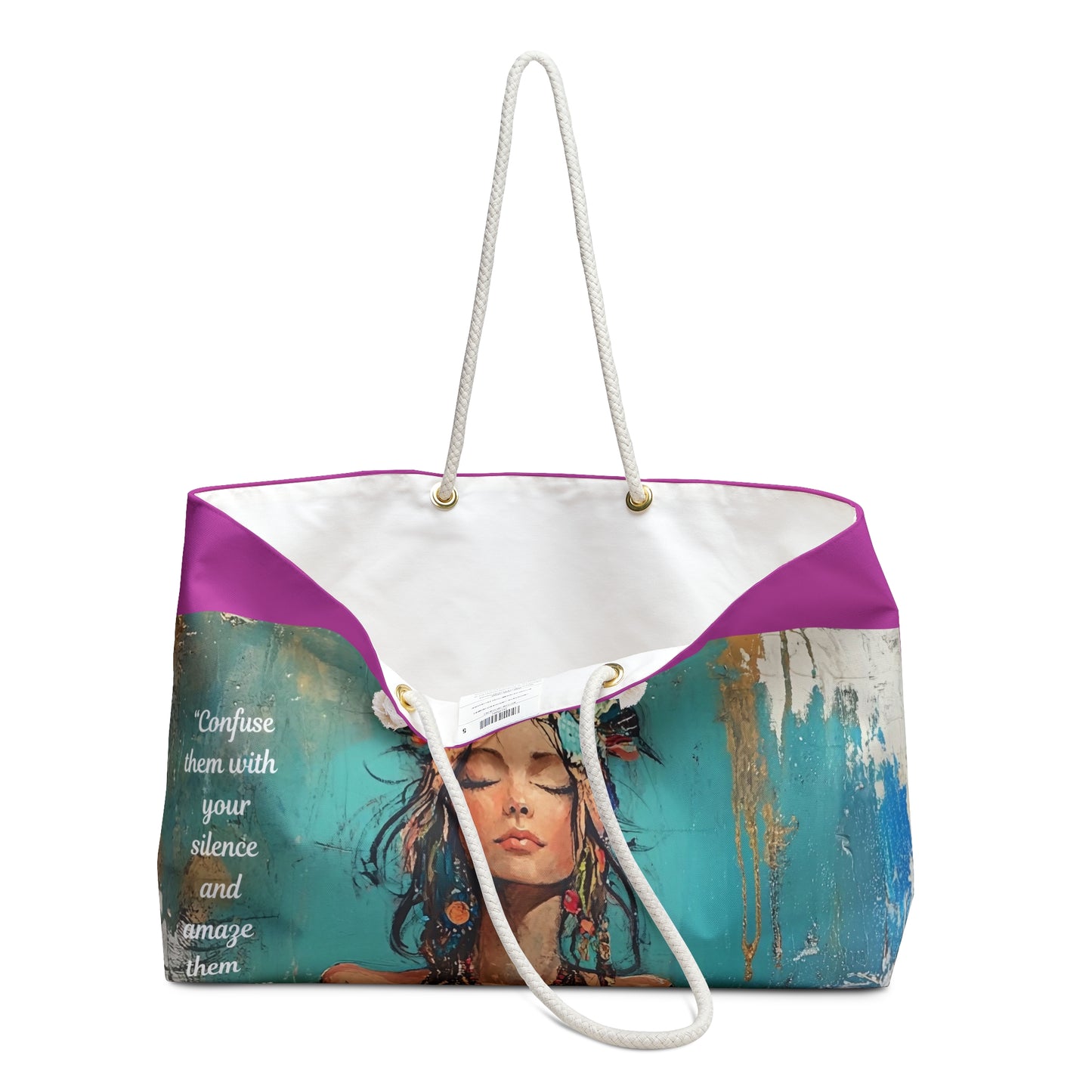 Boho Floral Goddess Bag  Colorful Abstract Art Travel Tote