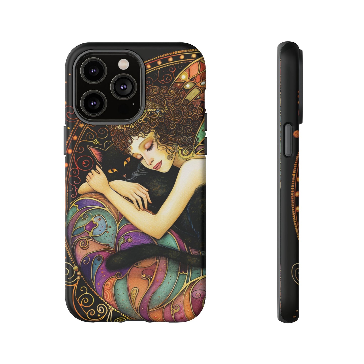 Artistic Phone Case for Cat Lovers, Tough Cases with Enchanting Design, Unique Gift for Birthdays, Holidays, and Celebrations