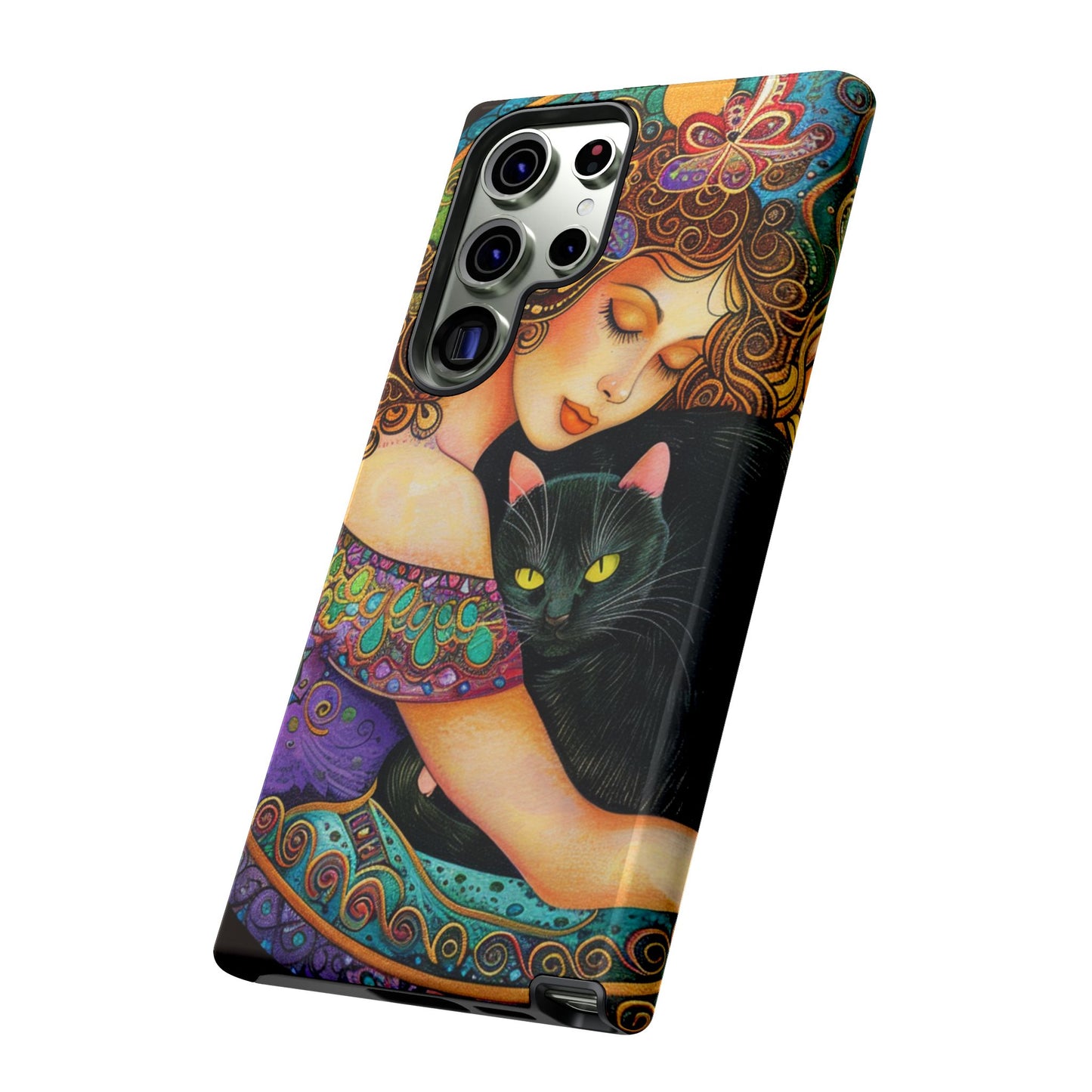 Colorful Cat Art Phone Case, Tough Phone Cover for Cat Lovers, Gift for Pet Owners, Artistic Mobile Case, Cute Cat Design