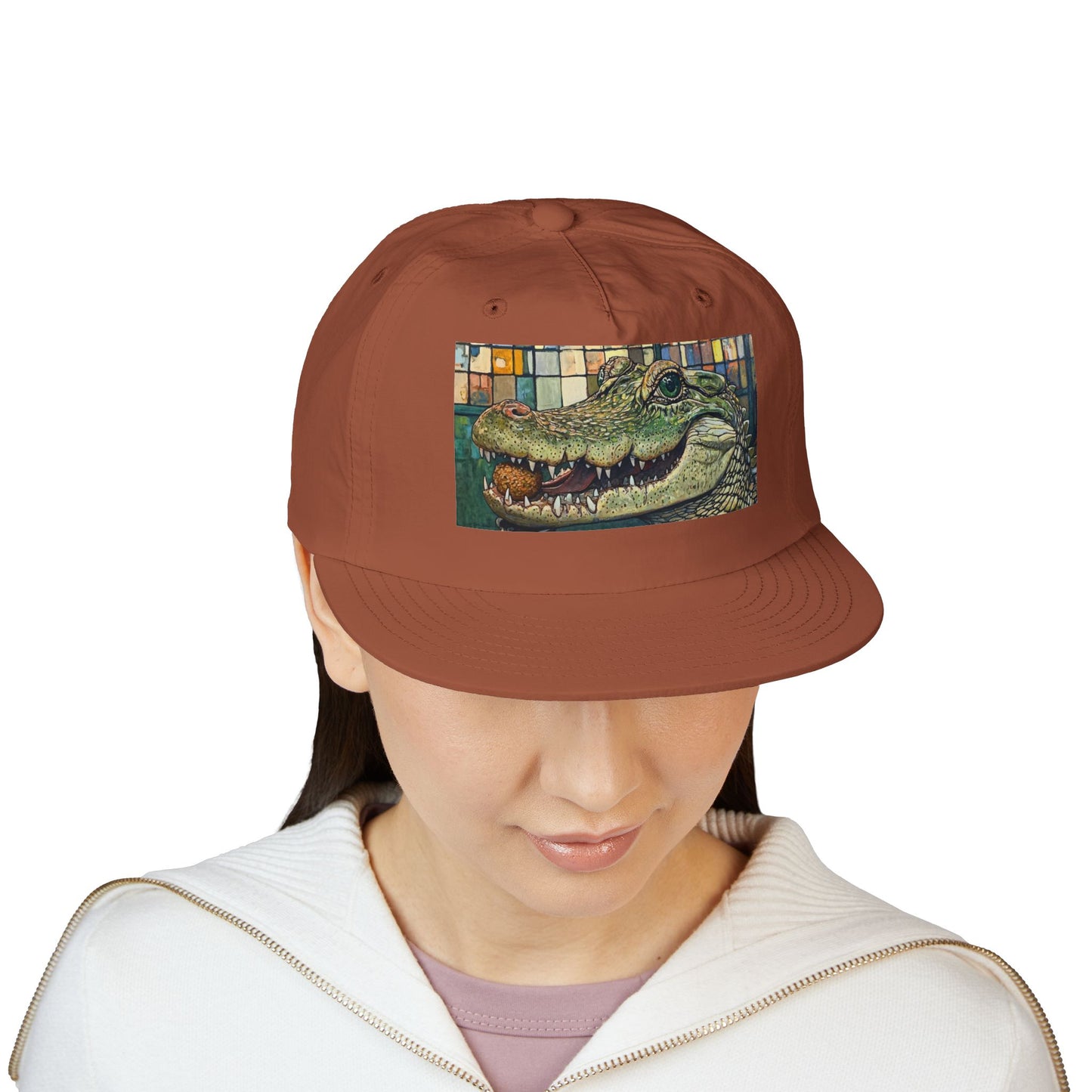 Alligator Bites Surf Cap, Beach Hat, Summer Accessory, Cute Gift, Outdoor Recreation, Unique Beach Style
