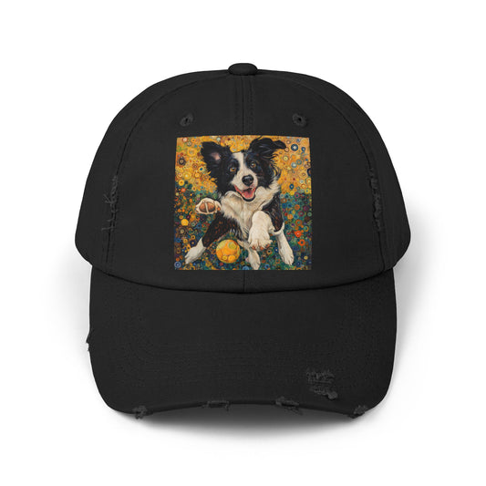 Border Collie Distressed Dog Cap, Vintage Pet Hat, Unisex Caps for Dog Lovers, Gift for Animal Enthusiasts, Trendy Pet Accessories